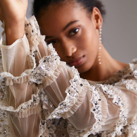 Let Me Be Sequined Tulle Blouse - Picture 2 of 4